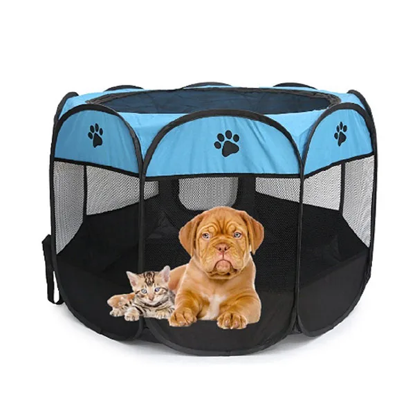 ABLA портативная складная палатка для домашних животных клетка для дома для собак и кошек палатка манеж для щенков питомник простая в эксплуатации восьмиугольная забор
