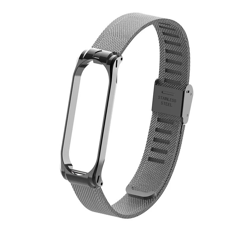 Для Mi Band 4 Strap Металл миланский Нержавеющая сталь Для Xiaomi Mi Band 4/3 NFC ремешок совместимый Браслет на запястье Pulsei - Цвет ремешка: 7352-15