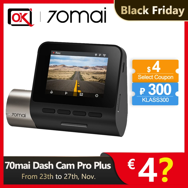 Wideorejestrator 70mai Smart Dash Cam Pro Plus z Polski za $48.99 / ~183zł