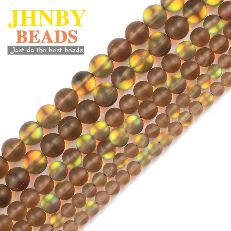 JHNBY Matte Brown Labradorite Natural ShimmerStone 6/8/10MM Round Spacer Loose beads for Jewelry making necklace DIY accessories | Украшения