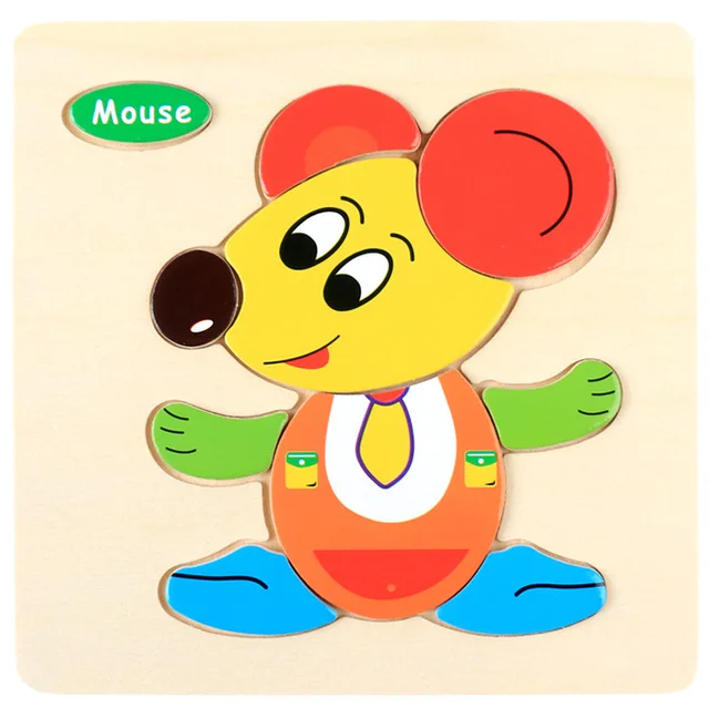 Baby Toys 3D Wooden Puzzle Jigsaw Toys for Children Cartoon Animal Puzzles Intelligence Kids Early Educational Brain Teaser Toys 25