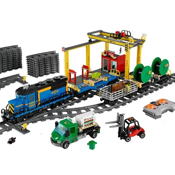 

RC City train 02008 Series The Cargo Trai Set 60052 Building Blocks Bricks Toys As Compatible Christmas Gifts