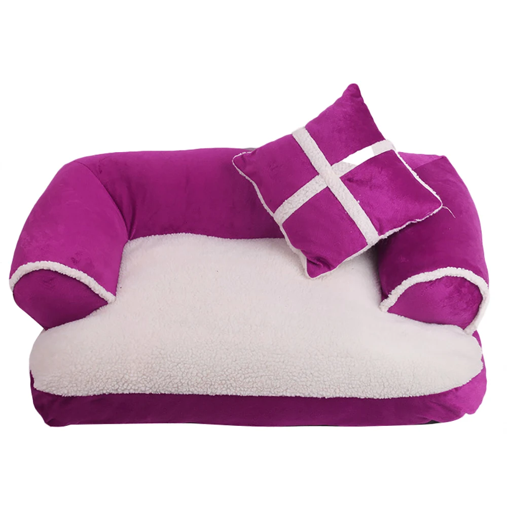Luxury Comfortable Pet Sofa Warm Soft Velvet Large Dog Bed Puppy House