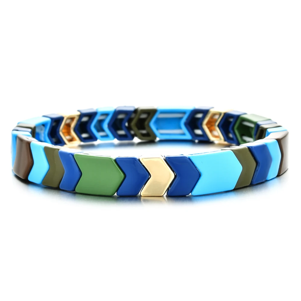 ZMZY Multiple Colors Beads Strand Bracelet Stretchy Bangle Women Jewelry Rainbow Bracelets Colorful Tile Bracelet Bohemian Mujer - Image 6