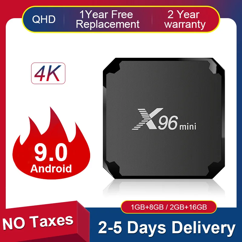 

X96 Mini Smart Android 9.0 TV Box 1G8G Amlogic S905W Quad Core 2.4GHz Wireless 2G16G 4K Media Player Smart Set Top Box X96 Mini