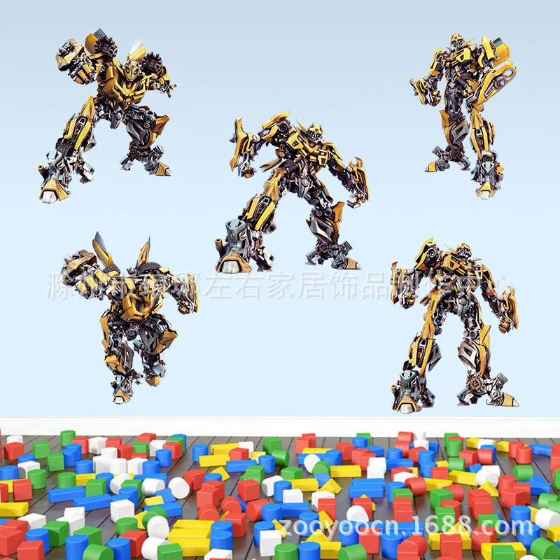 ZY1429 стиль трансформации золото Сталь Bumblebee внешней торговли детская комната стены Клей Бумага Водонепроницаемый Remo