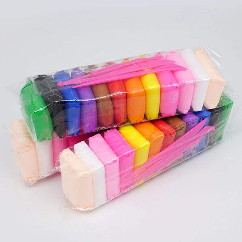 Light Clay Air Dry Polymer Plasticine Modelling Clay Super Light DIY Soft Creative Handgum Educational Clay Toys 12 Color/set