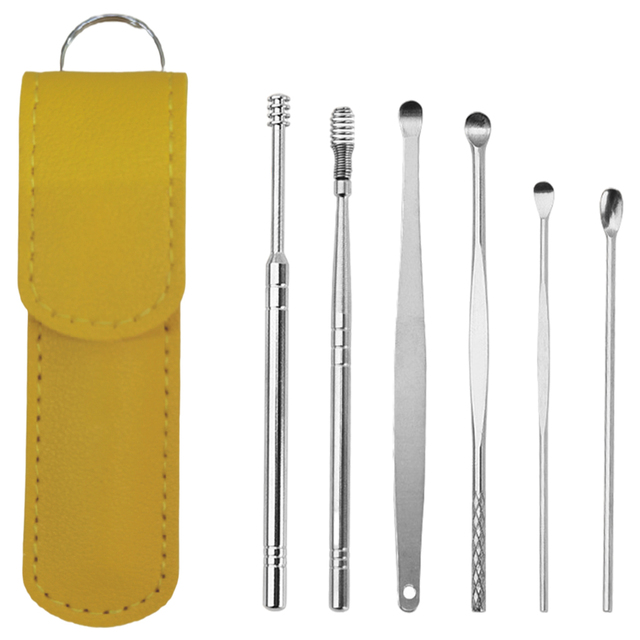 Ear Cleaner Earwax Removal Tool Stainless Steel Earpick Curette Ear Cleaning Wax Remover Spring Spoon Ear Pick Cleanser