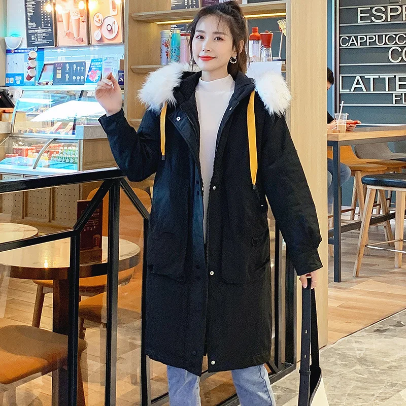 

2019 New Style Winter Parka Brushed And Thick Cotton-padded Clothes Long Coat 8027 #