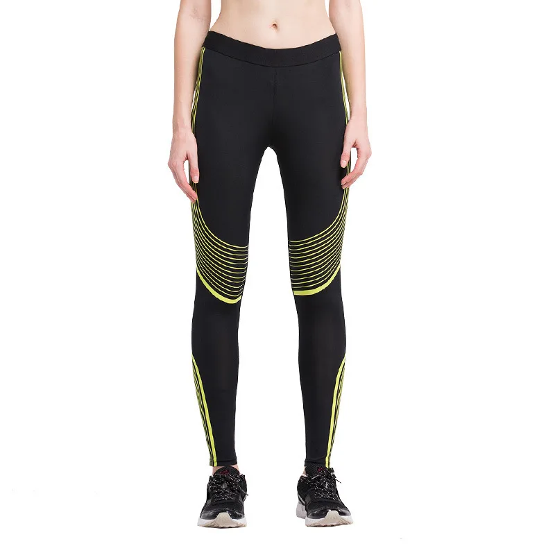 

Vansydical Summer Sports Yoga Pants WOMEN'S Pants Streamer Printed Spell Intensive Elastic Tight Fitness Suit