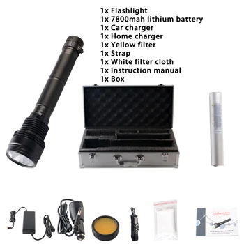 Online High Power 95W Xenon Flashlight 5 Lighting Modes Torch Light Use Large Capacity Lithium Battery For Hunting