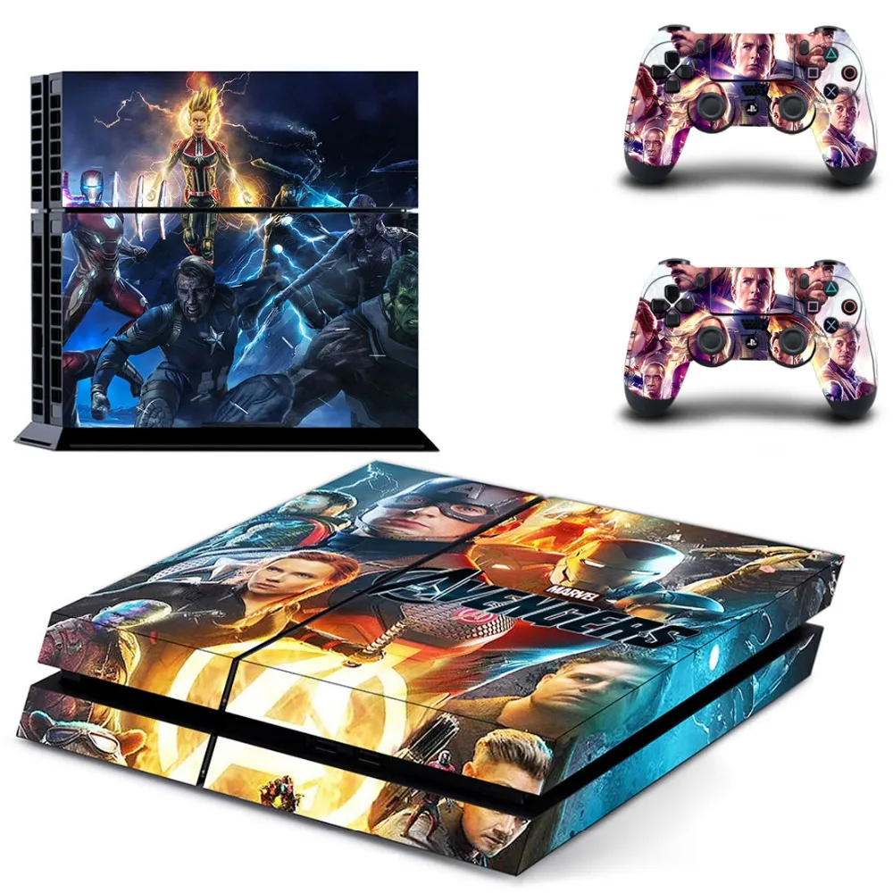 Мстители эндигра полное покрытие лицевые панели наклейка для PS4 Наклейка для playstation 4 консоль и контроллеры наклейка для PS4 виниловая