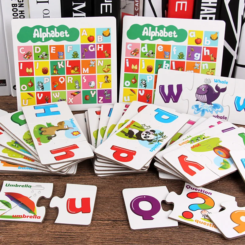 

Duo lai Case Lettered Matching Card Mg11 Children English Early Childhood Cognitive Large Pieces Jigsaw Puzzle Educational Toy