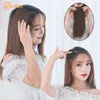 MEIFAN Short Straight Patch Hair Pieces Invisible Clip in Hair Extension Fluffy Synthetic Natural Fake Pad Hight Hairpieces ► Photo 3/6