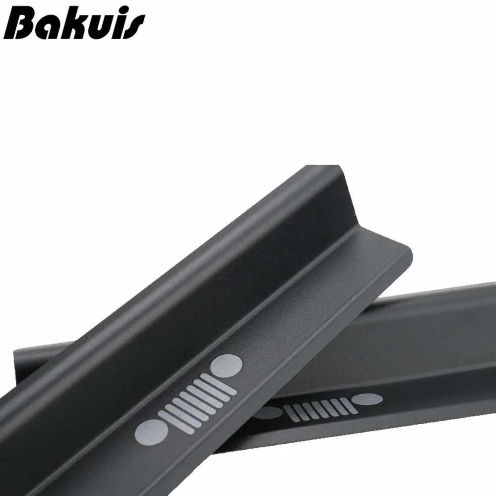 Door sills Car Pedal Scuff Plate Entry Guards-Black For Jeep Wrangler JK 4 Door 2007-Aluminum Alloy 2Door 4Door accessories door sill cover