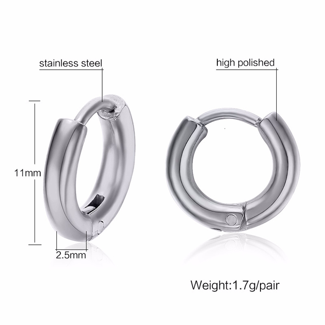 MEN EARRING HUGGIE EAR CARTILAGE STAINLESS STEEL LIP RING SEPTUM FOR MEN ROOK PIERCING EARRINGS JEWELRY