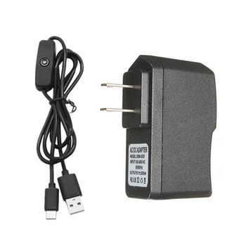 

5V 3A 3000mA Power Supply Adapter USB Type-C Charger Cable for Raspberry Pi 4 4B US / EU Plug with Switch