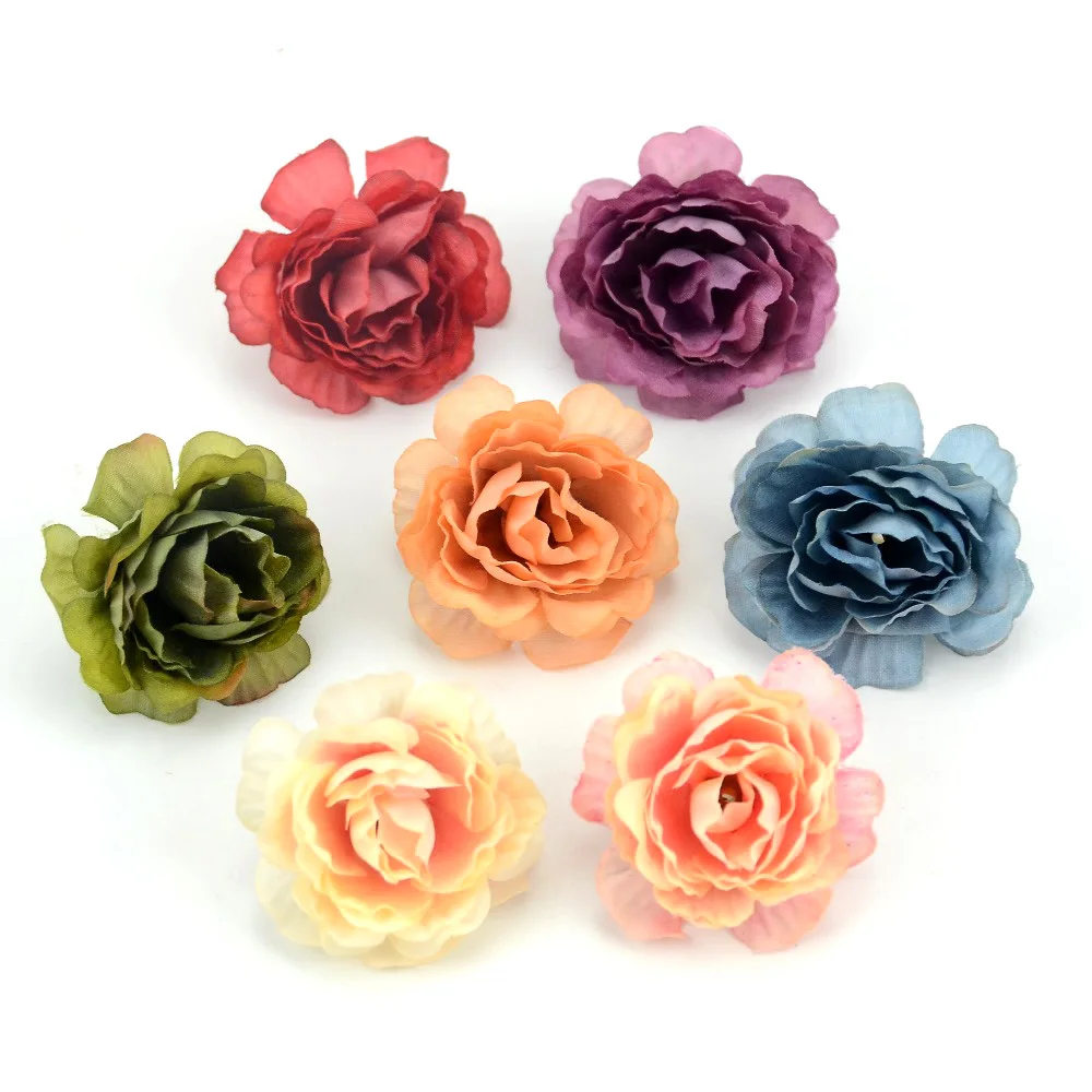 4 см мини Камелия Роза из искусственного шелка цветочный Скрапбукинг для