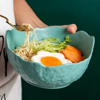 

Creative ceramic bowl household irregular personality salad bowl dessert small bowl fruit bowl single dessert tableware LB62917