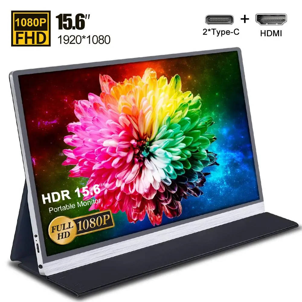 Портативный монитор с сенсорным экраном 15 6 дюйма IPS экран USB Type C HDMI дисплей для PS4
