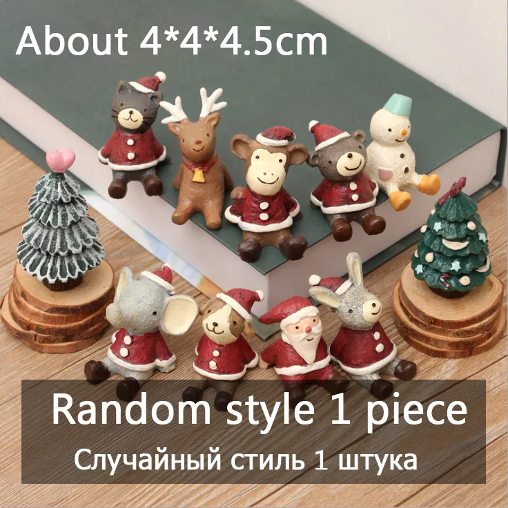 random style 1piece BAIUFOR миниатюрная Рождественская елка Санта Клаус Снеговики Подарочная коробка Террариум аксессуары Волшебные садовые фигурки Кукольный дом Декор - Цвет: random style 1piece