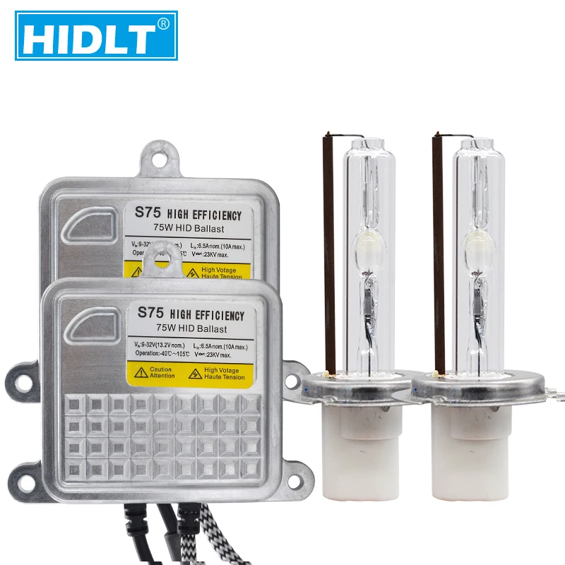 HIDLT 24V 75W HID Ballast Headlight Kit Xenon D2H 6000K H1 H3 H7 H11 9005 9006 4300K 5000K 8000K Truck Boat Car Headlamp Bulbs  (3)