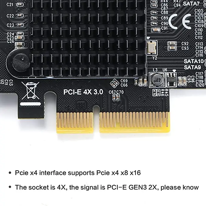 Placa de Controle Sata Iii Pcie Portas Conversor Interno de Adaptador Pci Sata 3.0 Cartão de Expansão Sata Iii para gb s Cartões para acréscimos - Imagem 4