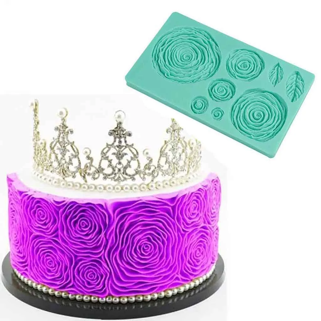 Новая горячая распродажа DIY Rosette Ruffle Simpress силиконовая форма гофрированные розы Форма для помадки, Sugarcraft Новое поступление#20191023