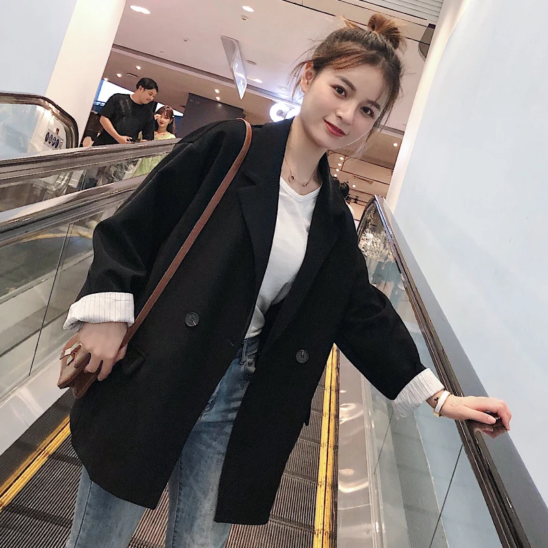 

Women's Clothing New Korean style autumn and winter black suit jacket women's top blazer women