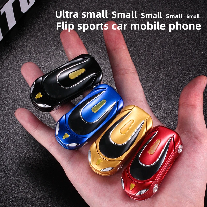 Car appearance GSM Unlock Mini Flip phone Bluetooth dialer cell phone Magic Voice Single sim mobile phones for children students