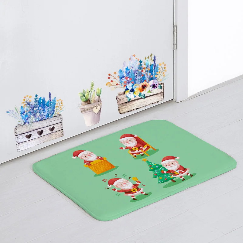 Рождественский Декор для дома фланелевый коврик с рисунком Санта Клауса 40 см * 60 50