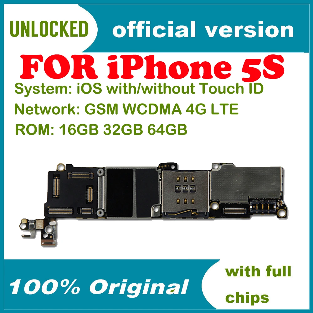 Разблокированный логическая плата с установленной IOS 16G 32G 64G материнская Gsm Wcdma Lte
