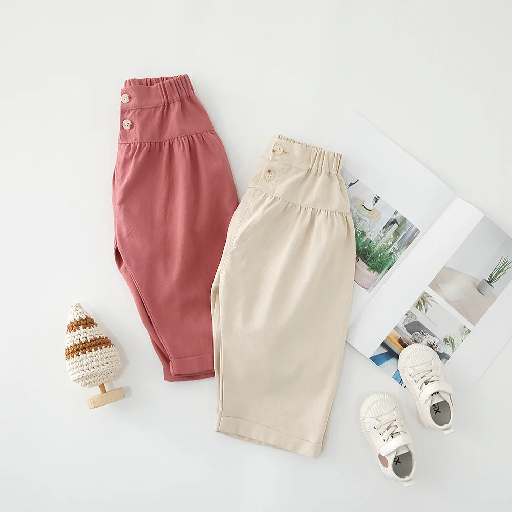 Детские брюки; коллекция года; осенние штаны для маленьких мальчиков и девочек; свободные брюки