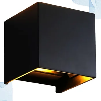 

1Pc LED Outdoor Wall Light Courtyard Square Adjustable Angle Wall Living Room Light Hotel Bedside Light (Black)