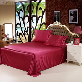 

Thumbedding Red Bedding Set Silk Soft Material Smooth Touching Duvet Cover Set Twin Full Comfortable Bed Cover with Pillowcase