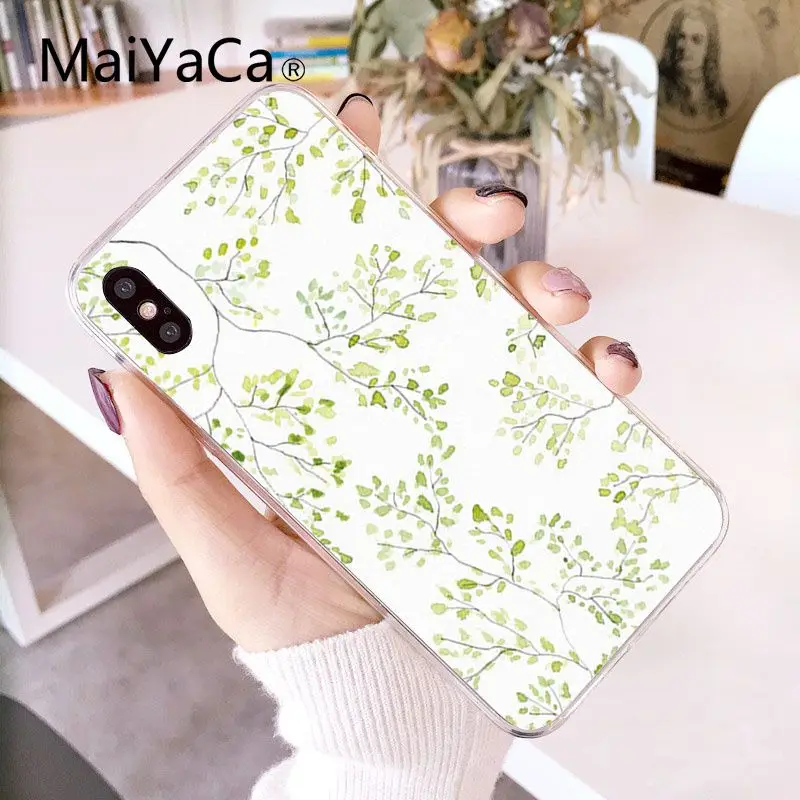 MaiYaCa растения для акварельных красок рукоделие принт рисунок чехол для iPhone X XS MAX 6 6s, 7, 7 plus, 8, 8 Plus, 5 5S SE XR 10 - Цвет: A9