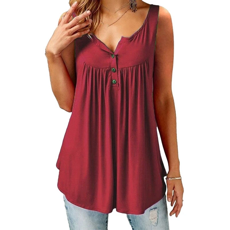 

JODIMITTY 2020 Summer Plus Size 5XL Button Vest Top Women Sexy Sleeveless Fashion Casual Camisole Female Clothing Haut Femme