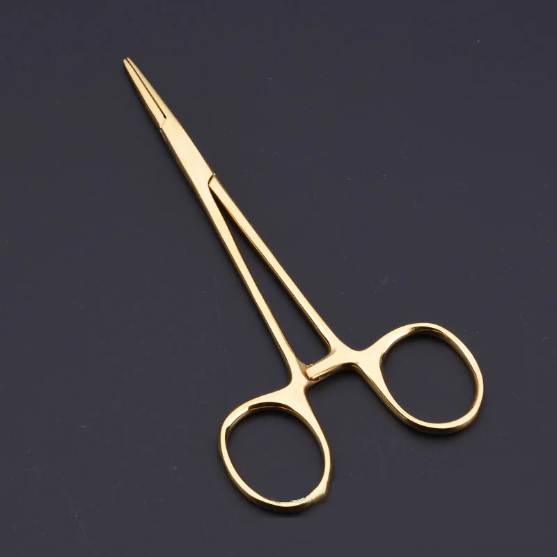 Colorful Stainless Steel Straight Animal Hemostatic Forceps Forceps Needle Portable Pet Towel Clamp Pliers 12 5cm 3