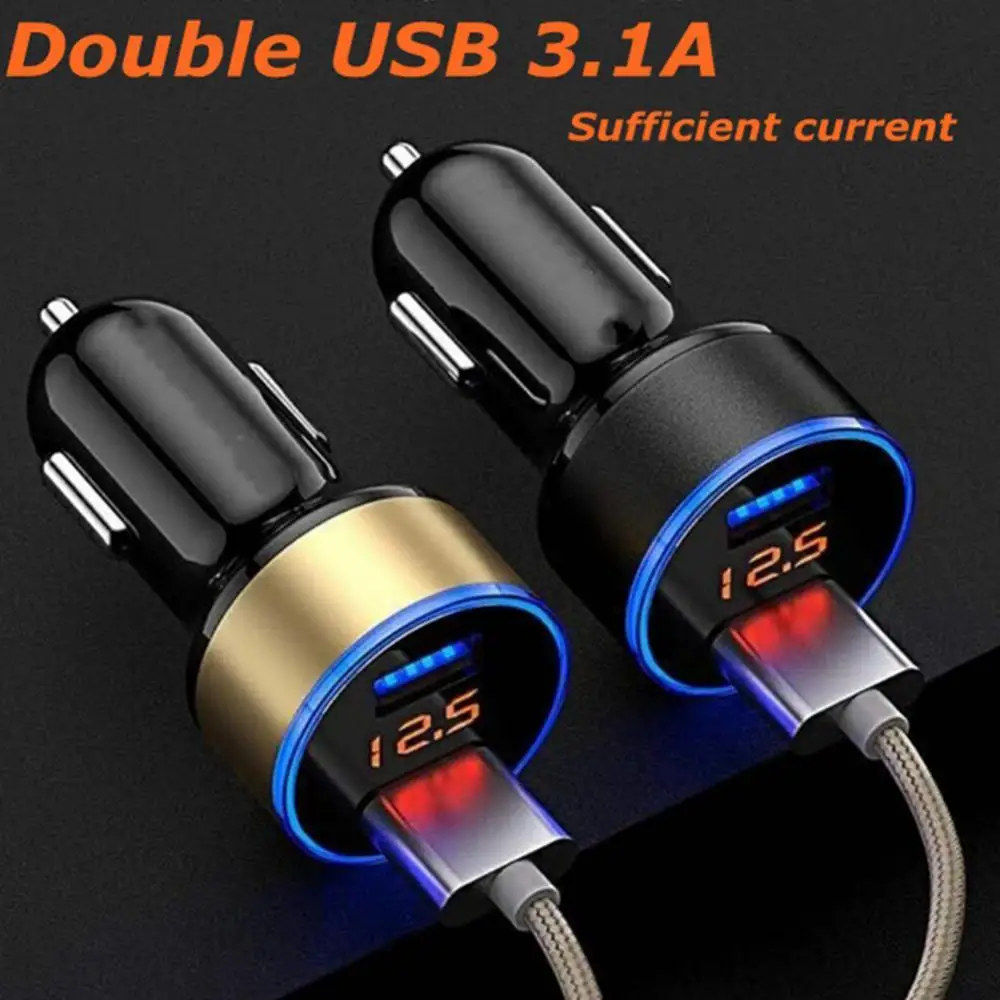 Portable Dual USB LED Digital Display Quick Charge 5V 3.1A Car Charger Adapter | Автомобили и мотоциклы