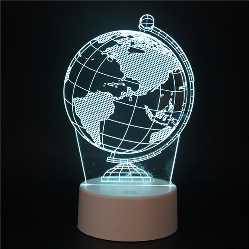 

Terrestrial Globe LED 3D Illusion Night Light Carousel with Touch Switch for Student Deco Table Lamp