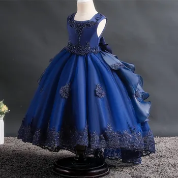 

Girls dress summer baby girl embroidered elegant tail dress high quality party princess dress party girl costume 3-10 Y