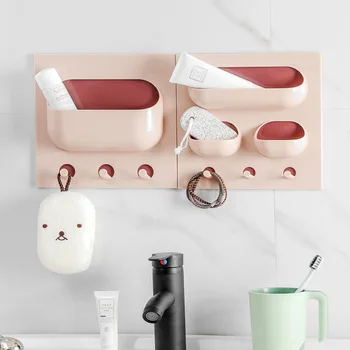 

Bedroom Storage Rack Hanging Storage Box Simple Plastic Storage Box Remote Control Storager Tool Home Supply Bathroom Organizer