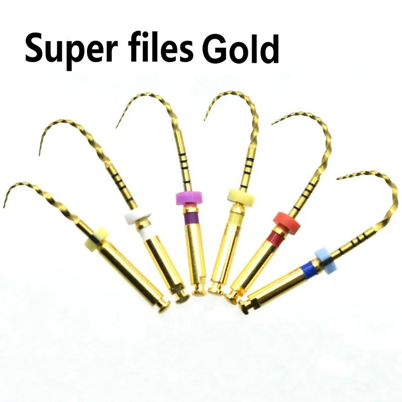 

Dental instrument super files GOLD files universeral engine use rotary files golden dondontic root canal NITI dentist tool