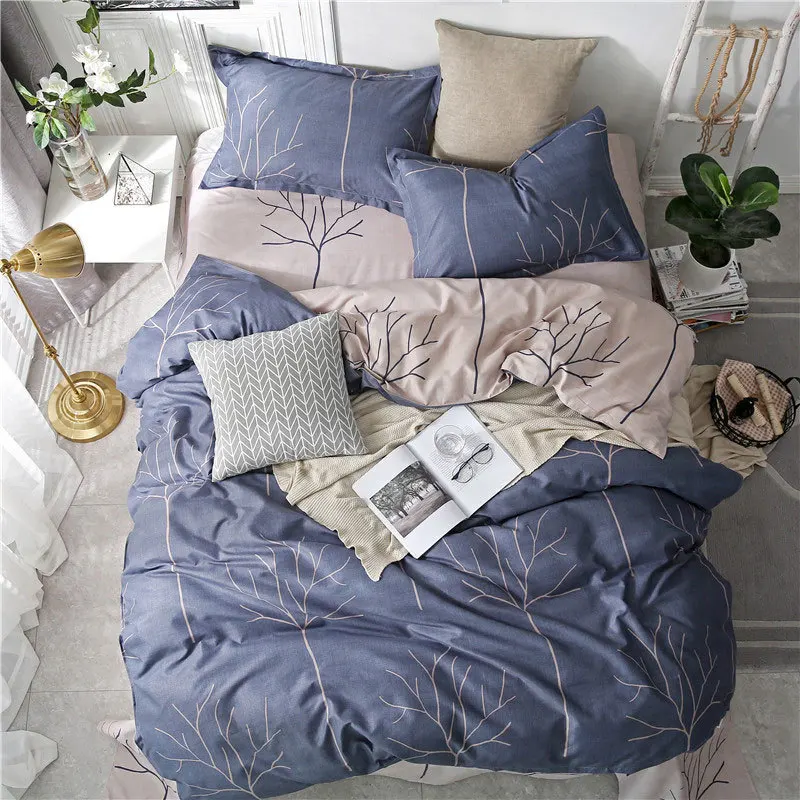 

Nordic Deer Pineapple Geometric 4pcs Bed Cover Set Cartoon Duvet Cover Bed Sheets And Pillowcases Comforter Bedding Set 61001