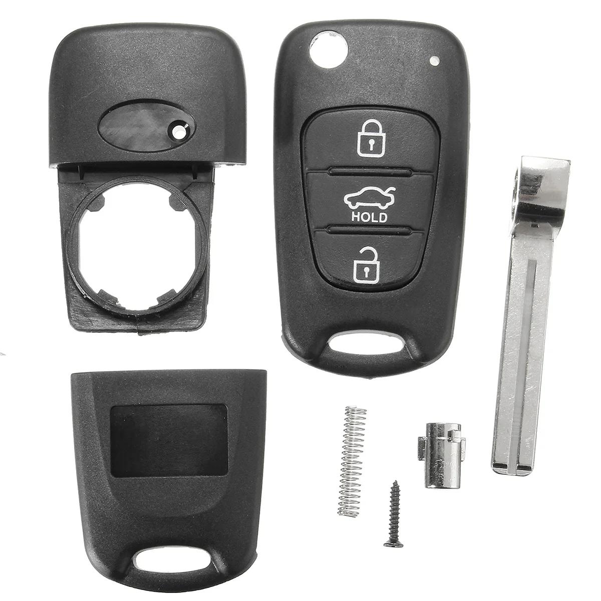 

Remote New Flip Key Shell 3 Buttons Flip Remote Key Shell For Hyundai I30 IX35 Kia K2 K5 Folding PP+ABS for KIA Replacemet #819