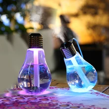 

400ml Bulb Humidifier USB Air Humidifier Colorful LED Night Lamp Essential Oil Diffuser for Home Office
