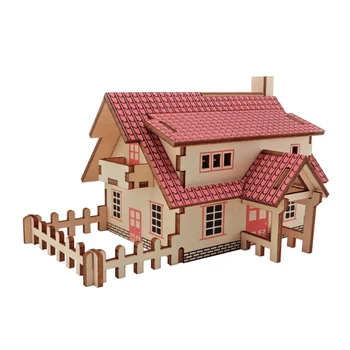 

small house DIY 3D Mode House Toys Romantic House Wood Puzzles Education Toy Model Building Wooden 3D Puzzle for Kids and Adults