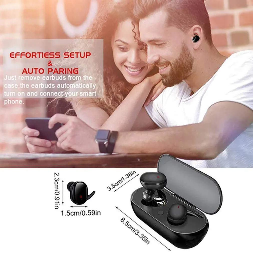 Y30 Bluetooth Wireless Earphone 5 0 Sport Bluetooth Headset Earbuds Handfree Portable with Charging Box 3D Stereo Sound