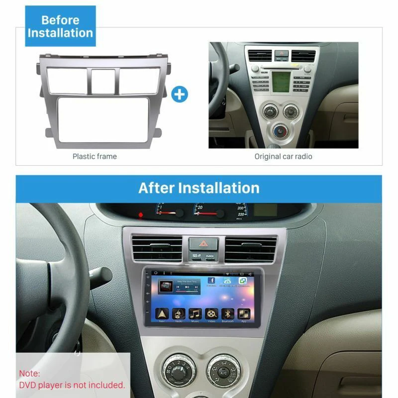 Для Toyota Vios Yaris Sedan Belta Car 2Din Аудио Панель DVD навигационная Панель рамка автомобиля Fascias стерео радио Панель