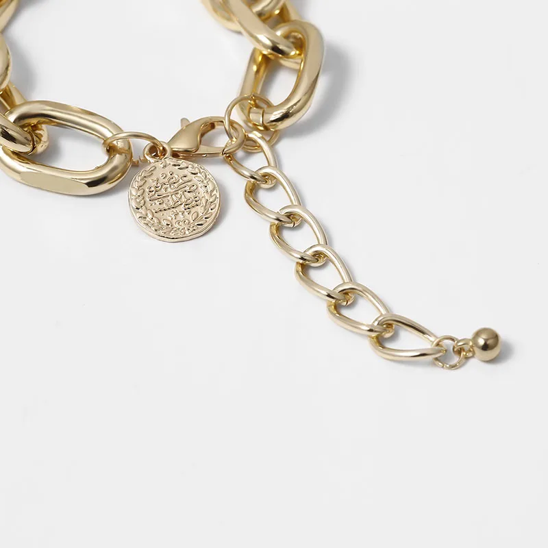 Gold Color Metal Chain Link Creative Bamboo Bracelet Bangle 2/Pcs Set New Fashion Punk Bangle Bracelet Women Party bangle bracelet chain bracelet